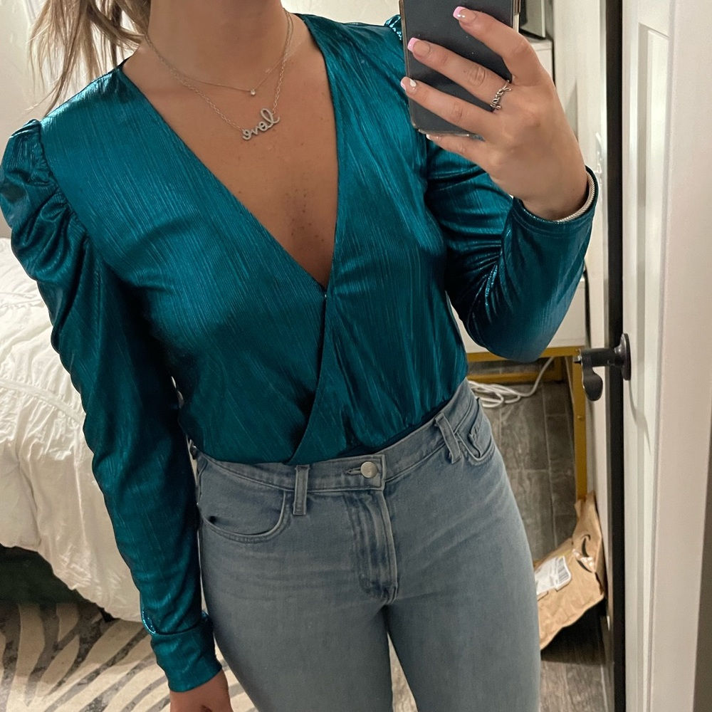 Turquoise Shimmery Bodysuit✨